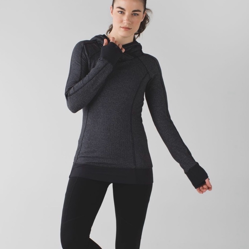Lululemon Think Fast Hoodie Sz 6 EUC Dark Gray